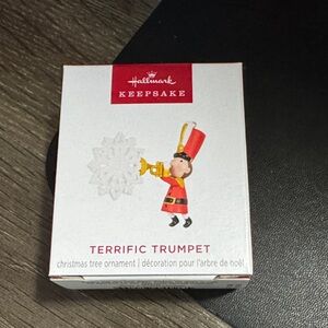 Hallmark Keepsake Red and Gold Trumpet Ornament